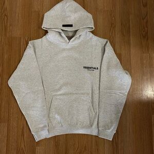 XS Light Oatmeal Fear of God Essentials Hoodie
